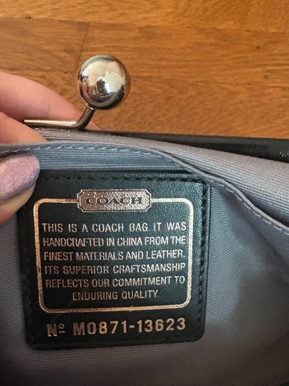Vintage Coach Y2K Parker Optic Signature Kiss-Lock Bag Black - Picture 8 of 9